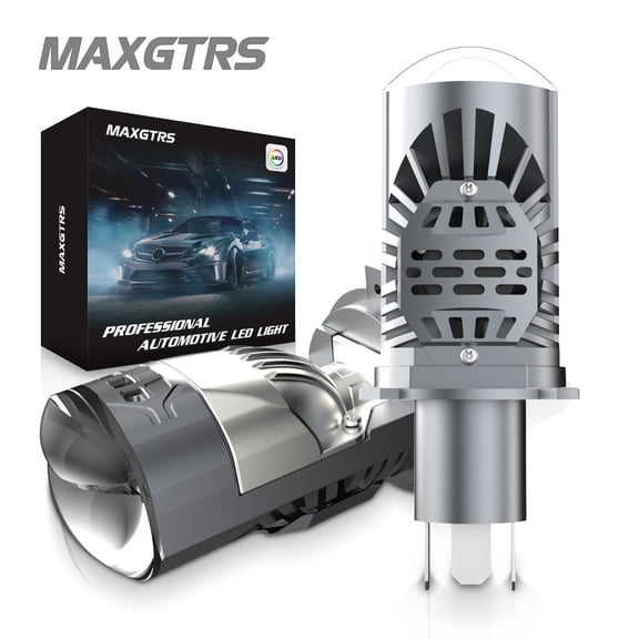 MAXGTRS Dual Lens H4 LED Headlight Mini Projector Lens HBS 9003 Auto Beam Lamp 50W 11000LM
