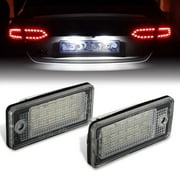 MAXHAWK 2Pcs Error Free License Plate Light 6000K Xenon HID White Bulb 18 SMD LED For AUDI A3 S3 A4 S4 A6 S6 A8 Q7 RS4