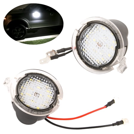 MAXHAWK 2X LED Side Mirror Puddle Light For Ford F-150 Edge Taurus Expedition Explorer 6000K Super White 18 CREE SMD