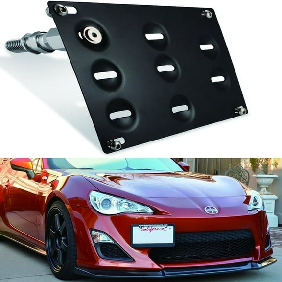 MAXHAWK FRONT TOW HOOK LICENSE PLATE BRACKET FOR TOYOTA 86 SCION FRS, SUBARU BRZ, 15-UP FORESTER WRX/STi BUMPER RELOCATOR