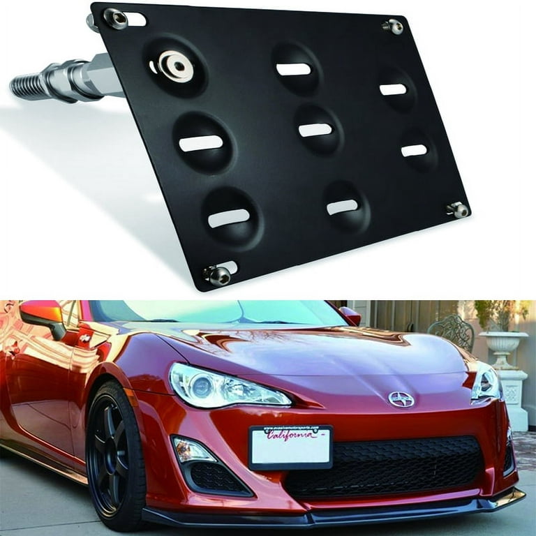 MAXHAWK FRONT TOW HOOK LICENSE PLATE BRACKET FOR TOYOTA 86 SCION FRS,  SUBARU BRZ, 15-UP FORESTER WRX/STi BUMPER RELOCATOR 