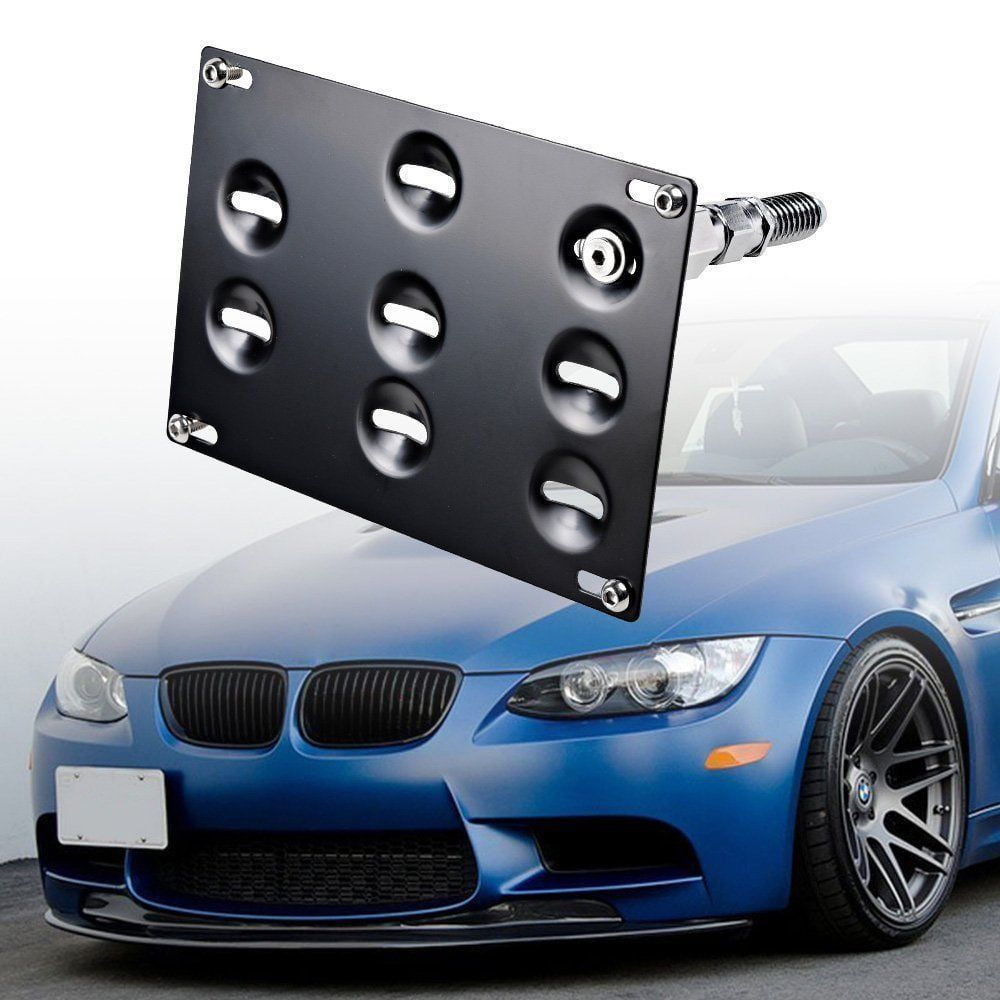 MAXHAWK Front Bumper Tow Hook License Plate Bracket for BMW E39