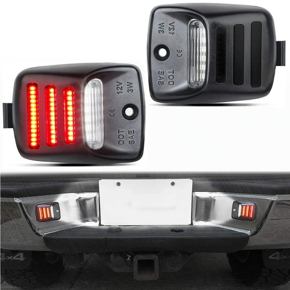 MAXHAWK LED License Plate Lights with Red OLED Neon Tube Replacement for Toyota 2005 -2015 Tacoma, 2000-2013 Tundra, 6000K White Number Tag Lamp Assembly