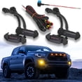 thumbnail image 1 of MAXHAWK Raptor Style Front Bumper Smoked Amber LED Grille Lights Kit DRL For 2016-up Toyota Tacoma w/TRD Pro Mesh Grill, 1 of 13