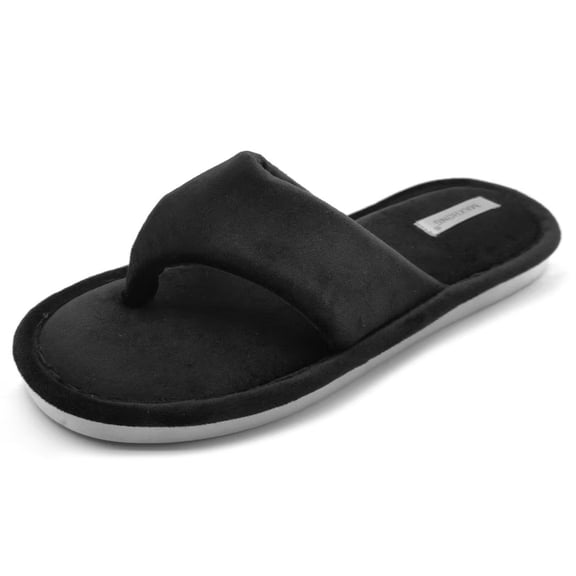 MAXHONG Women’s Indoor Slippers Lady’s Memory Foam Flip Flops, Velvet House Spa Comfy Slide on Slippers for Women Open Toe Shoes