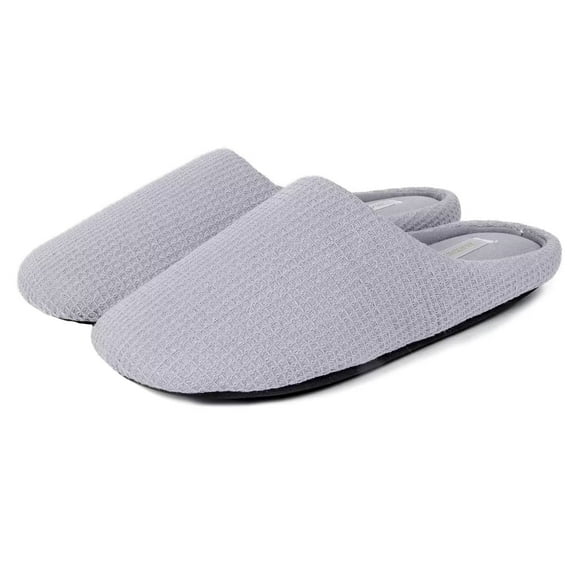 MAXHONG Womens Cotton Waffle Lightweight House Slippers With Memory Foam, Washable Home Slippers,Indoor Comfy Bedroom Cozy Slippers Slip On