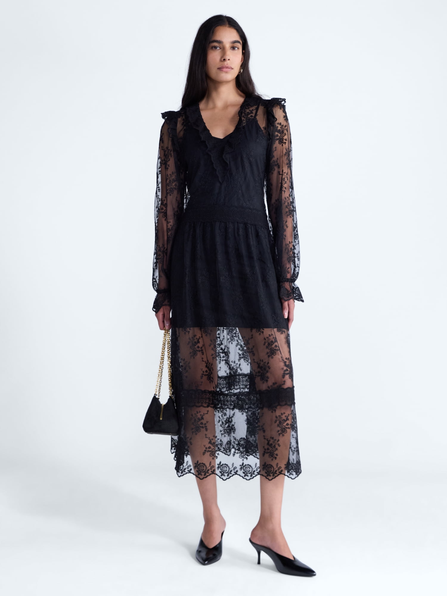 Scoop Women's All Over Lace Maxi Dress, Sizes XS-XXL