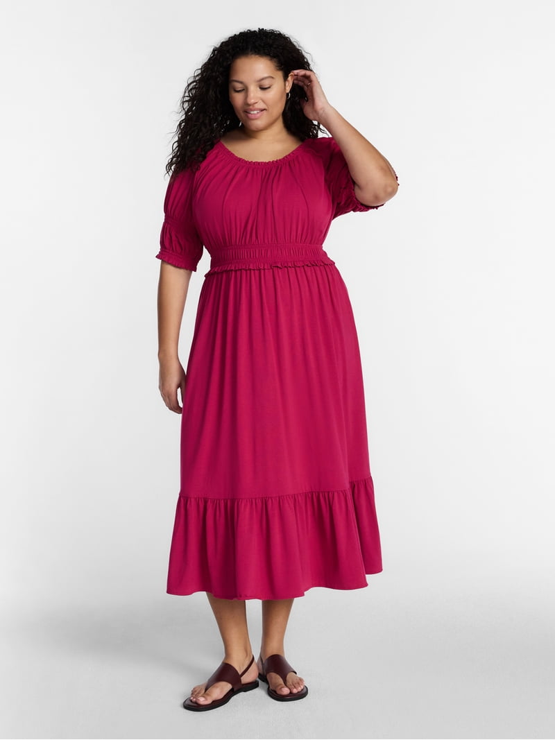 plus size maxi dress near me Final Sale Plus Size Off The Shoulder Tiered Maxi Dress in Black