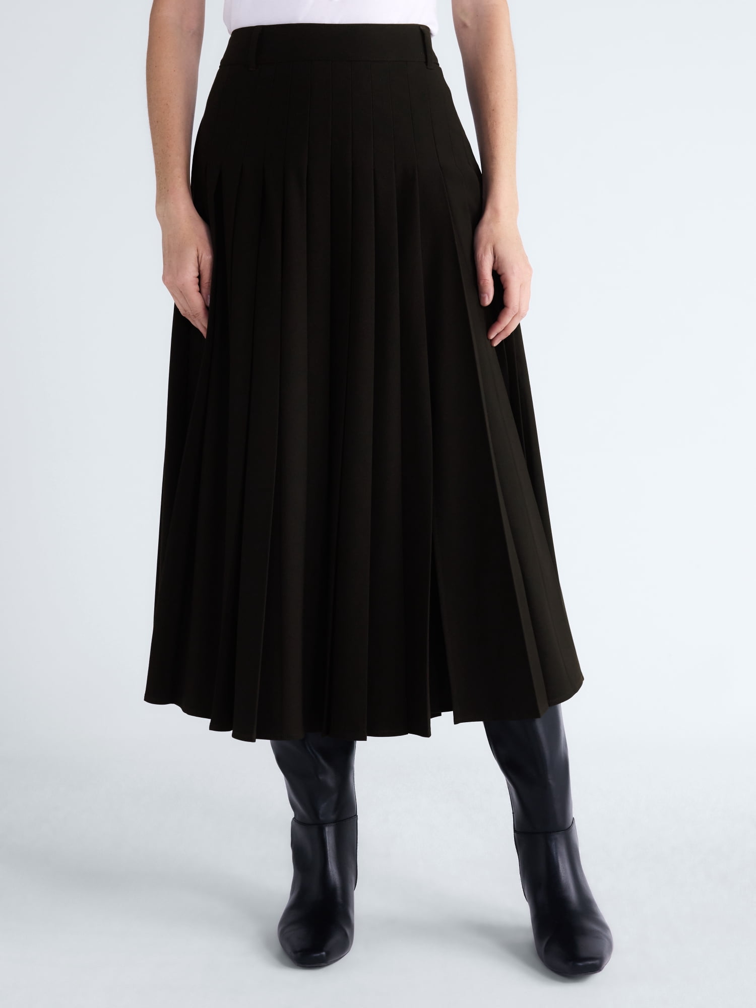 Scoop Women’s Pleated Maxi Skirt, Sizes 0-18