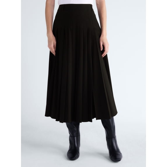 Scoop Women’s Pleated Maxi Skirt, Sizes 0-18