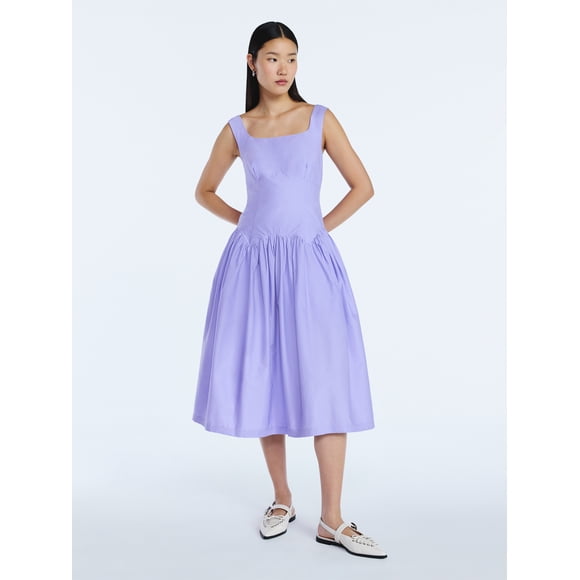 Scoop Women’s Cotton Maxi Dress with Bow Back, Sizes XS-4X