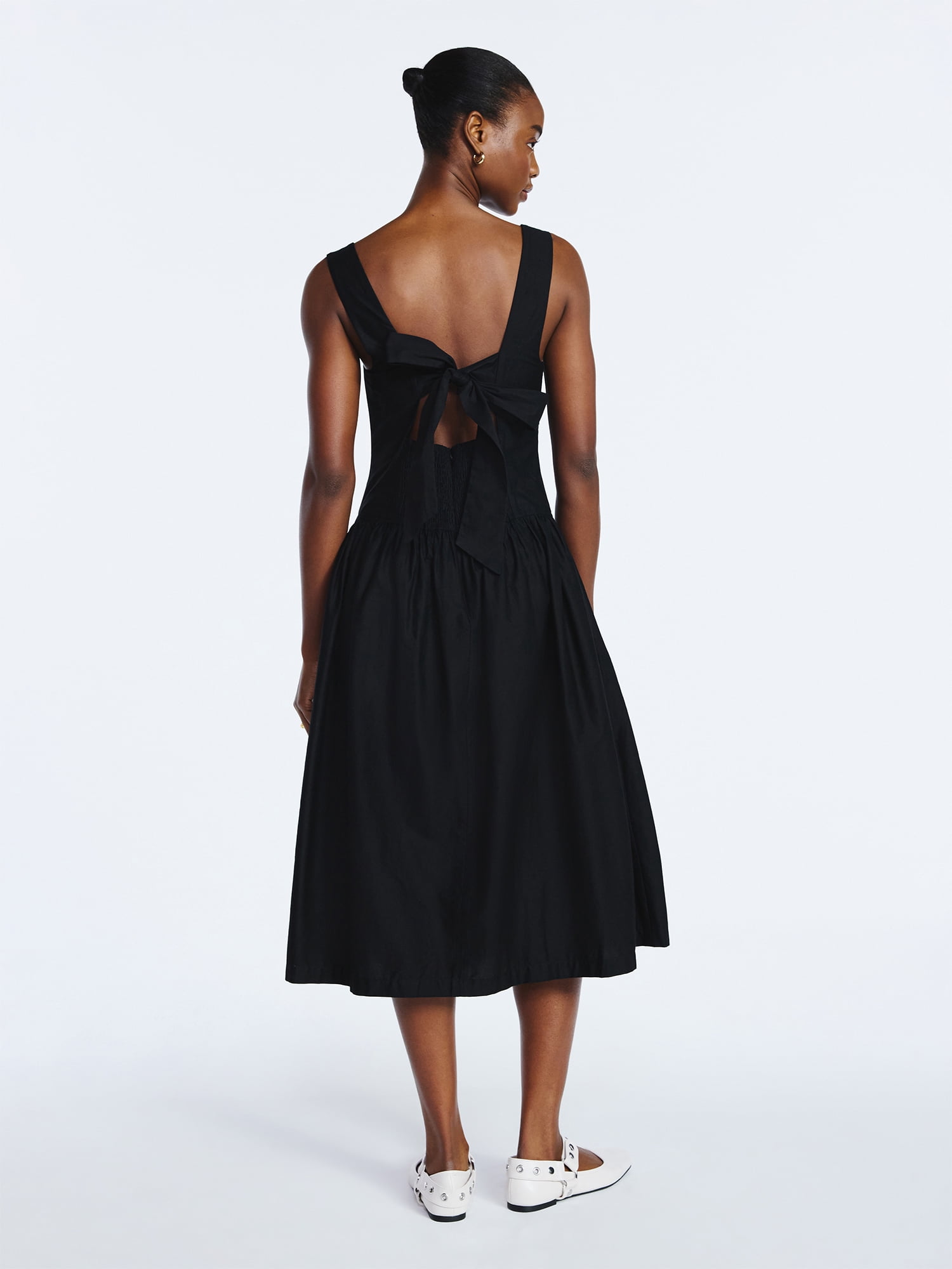 Scoop Women’s Cotton Maxi Dress with Bow Back, Sizes XS-4X