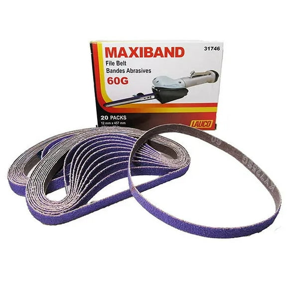 MAXIBAND File Belt Bandes Abrasives - Purple Sanding Belt 1/2 in x 18 INCH - Pack of 20 (Grit: 60G)