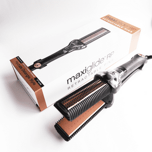 Maxiglide RP Hair Straightener by Maxius with Patented Flat Iron Retractable Detangling Pins for Faster Styling