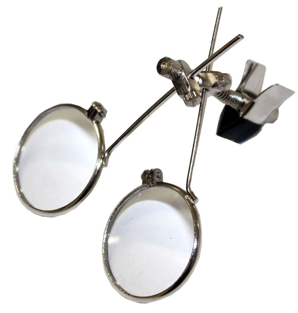 3.3X Triple Lens Clip-On Jeweler's Loopy Eye Loupe for Glasses - Stainless  Steel Frame