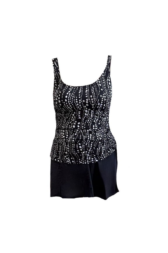 Women's A-Line Swim Dress, Black, 18