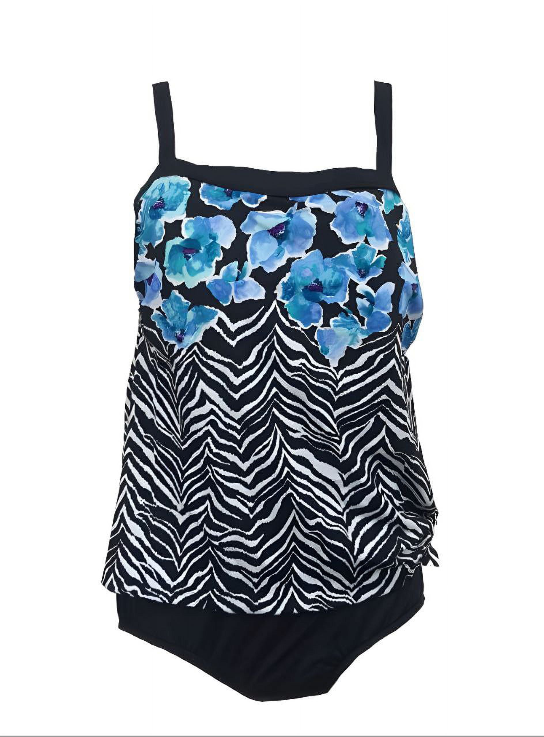 MAXINE OF HOLLYWOOD Women's Bandeau One Piece Swimsuit, Black, 14