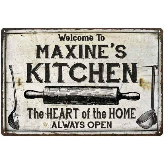 MAXINE'S Kitchen Farmhouse Sign Gift 8x12 Metal 108120033257