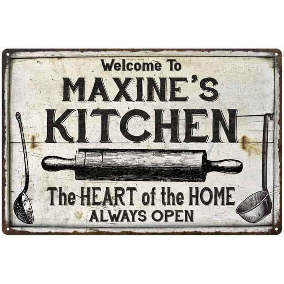 MAXINE'S Kitchen Farmhouse Sign Gift Gift 12x18 Metal 112180033257