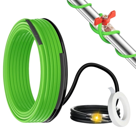 MAXKOSKO 28 Feet Pipe Heat Cable for Water Pipe Freeze Protection, Self-Regulating Heat Tape for Metal And Plastic Home Pipes, Anti-Freeze Pipe Heating Trace System 120 V