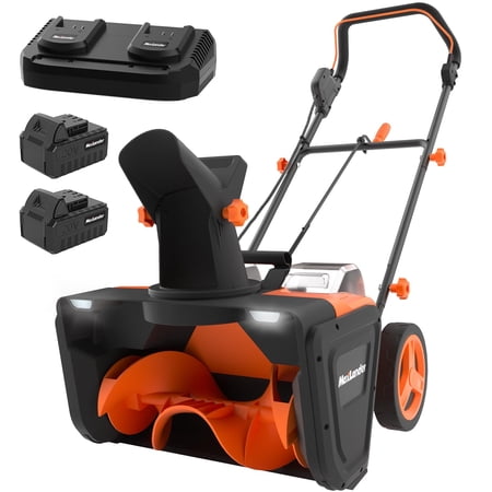 MAXLANDER Snow Blower Cordless, 40V 20-Inch Brushless Cordless Snow Blower with Dual LED Lights, 180° Rotating Chute, Electric Snow Blower Battery Powered(2 x 4.0Ah Batteries and Charger Included)