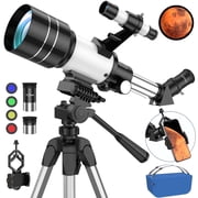 QUNSE 70mm Telescopes for Kids Adults Beginners, 40X-150X Potable Telescope with Adjustable Tripod,Mobile Phone Adapter