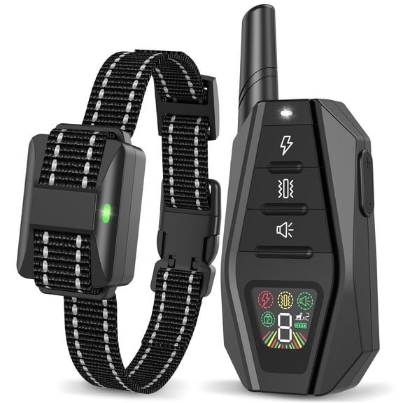 MAXLAPTER Dog Training Collar with Remote for All Dog Sizes, 1640FT Range IP67-Rated Dog Shock Collar with Beep Vibration Safe Shock, Safety Lock, Reflective Nylon Collar, Rechargeable