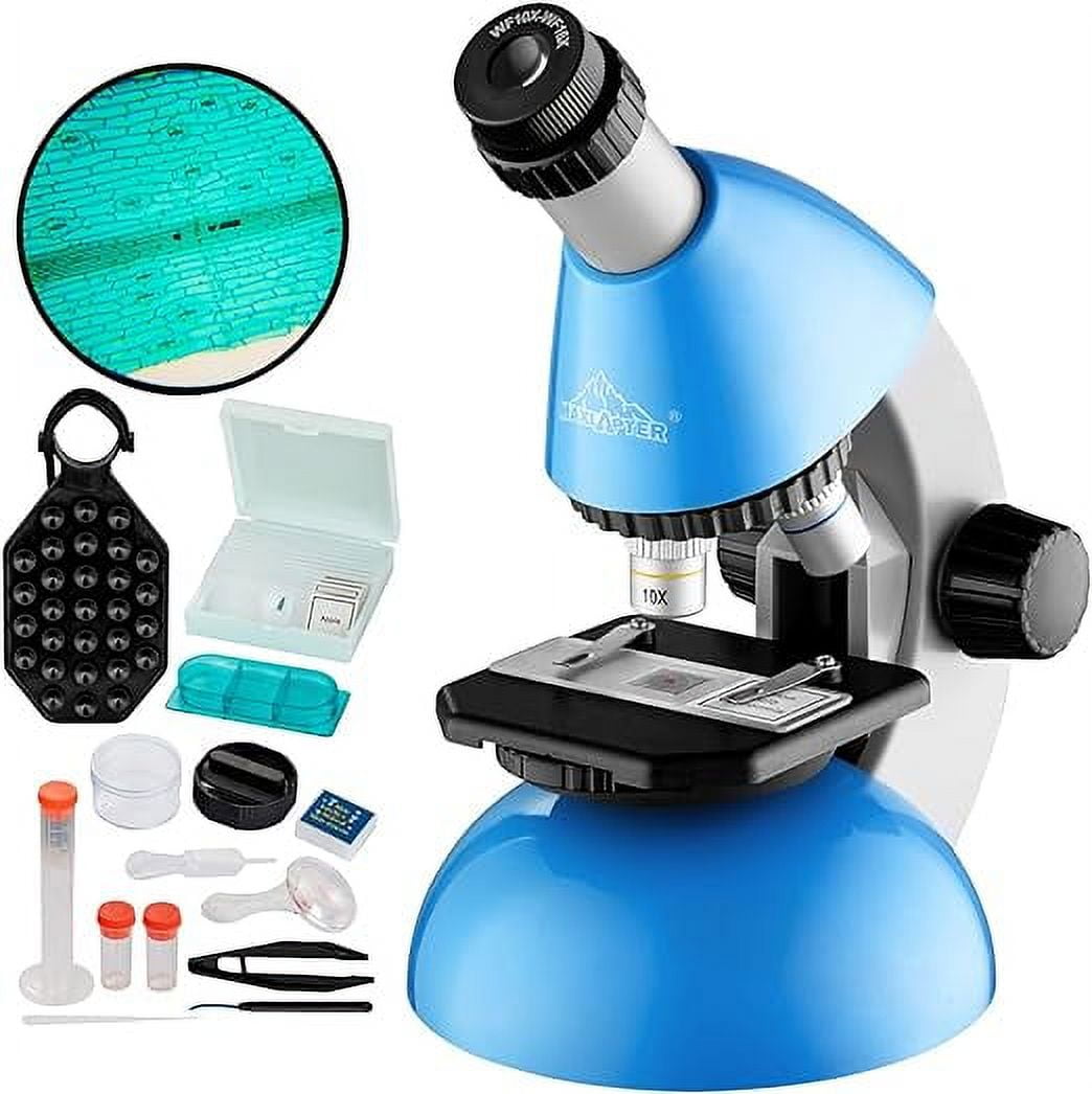 MAXLAPTER Microscope for Adults Kids Students 100-2000x Powerful Biological  Educational Microscopes with Operation Accessories (10p), Slides Set (15p),  Phone Adapter, Wire Shutter & Backpack Wr855(white)