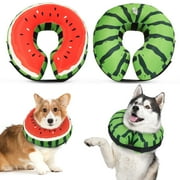 MAXLAPTER Watermelon Look Protective Inflatable Collar for Dogs and Cats，Small Size Soft Pet Recovery Collar Doesn't Obstruct View