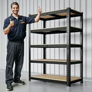 MAXLEAD Heavy Duty Storage Shelves 5-Tier Adjustable Garage Shelves for Storage 2600LBS, 27.55"W x 11.81"D x 59.84"H Commercial Industrial Shelf Units for Garage Warehouse Kitchen Black
