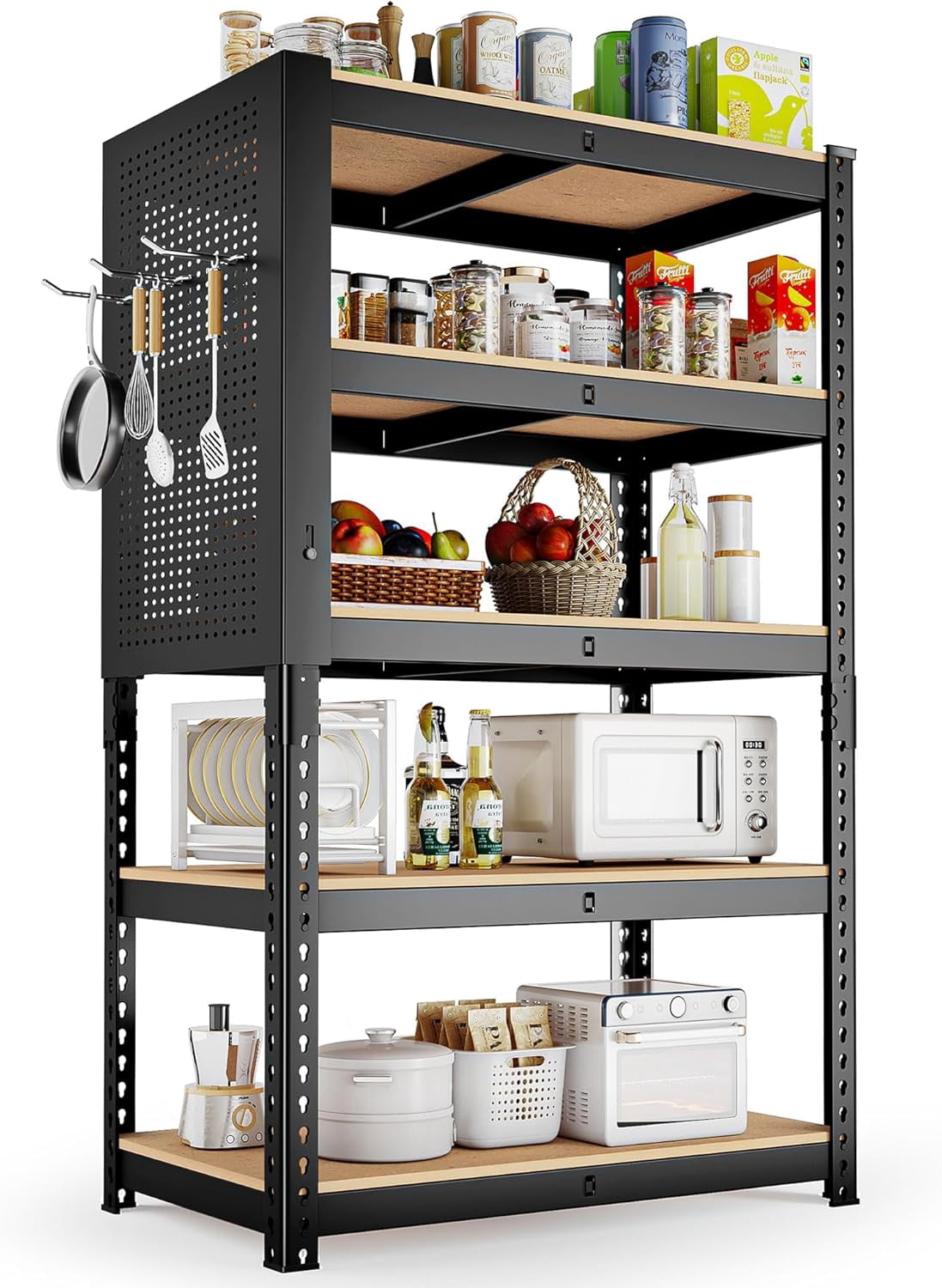 MAXLEAD Home Storage Shelves 5 Tier Garage Shelving Adjustable Garage ...