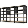 thumbnail image 1 of MAXLEAD Home Storage Shelves Adjustable Garage Shelving 5 Tier Garage Shelves 2100LBS Metal Shelving Unit with Metal Pegboard for Basement, Warehouse, Pantry, 59.8''H*11.8''D*27.5''W, Black 3 Pack, 1 of 15