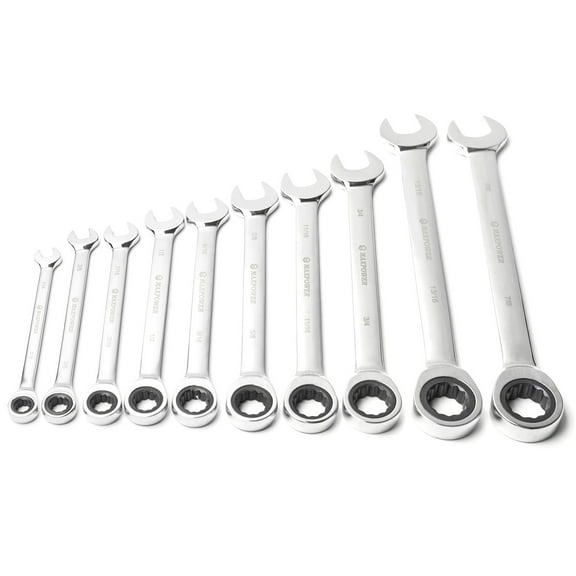 MAXPOWER 10pcs SAE Ratcheting Combination Wrench Set