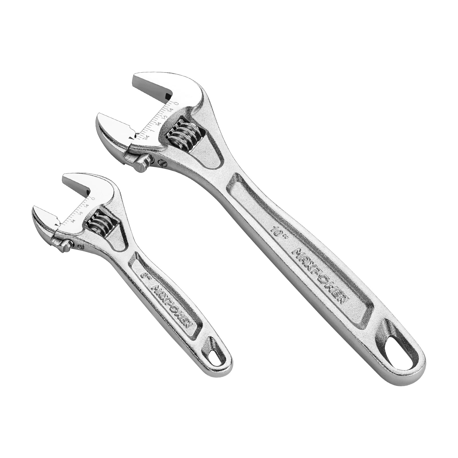 MAXPOWER Adjustable Wrench Set (6in, 10in), CR-V, 2PCS