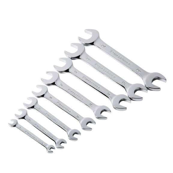 MAXPOWER Double Open-End Wrench Set (6mm - 24mm), Metric, 8PCS