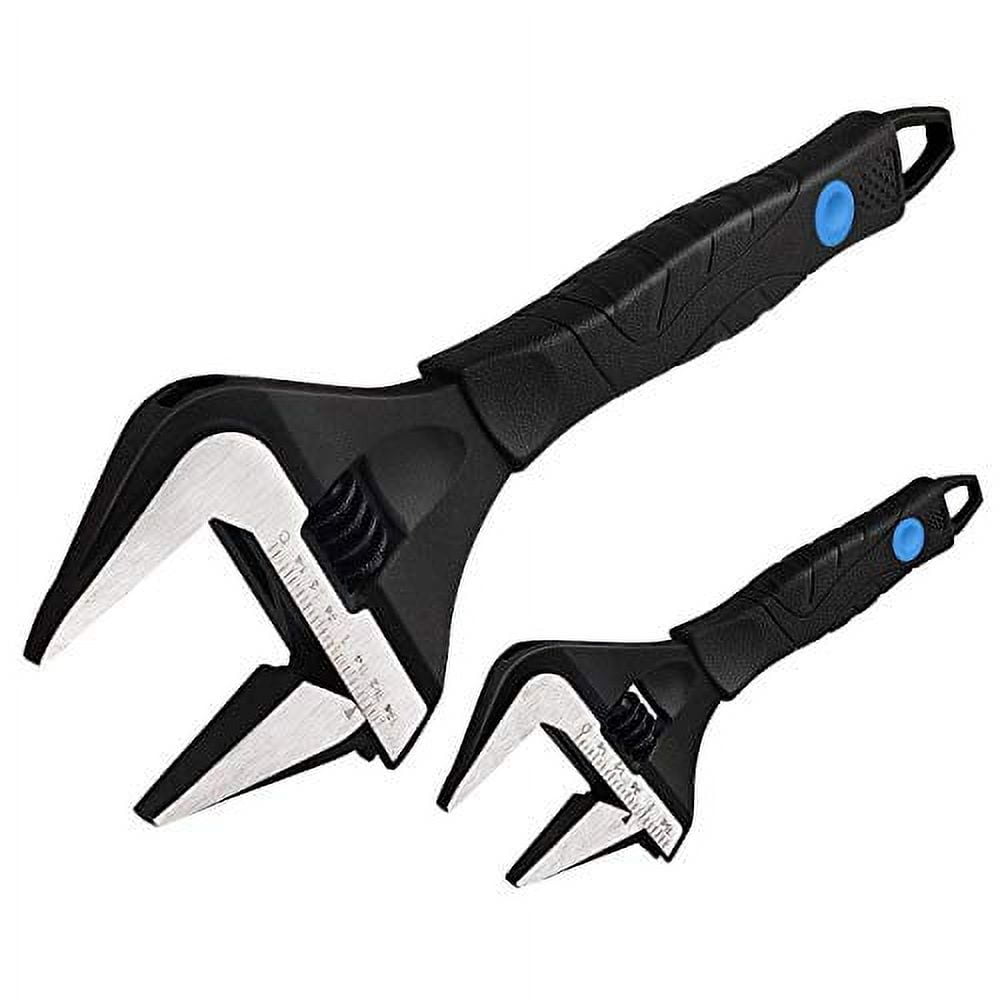 MAXPOWER Heavy Duty Large Opening Adjustable Wrench,6 and 10 Inch Plumbing Wrench