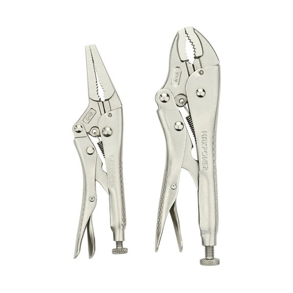 MAXPOWER Locking Pliers Set (7in Curved Jaw and 6in Long Nose), 2PCS