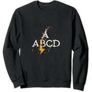 MAXPRESS ABCD Oversized Sweatshirt Women Rock'n Roll Teacher Sweatshirt Alphabet Graphic Back to School Gift Pullover Top