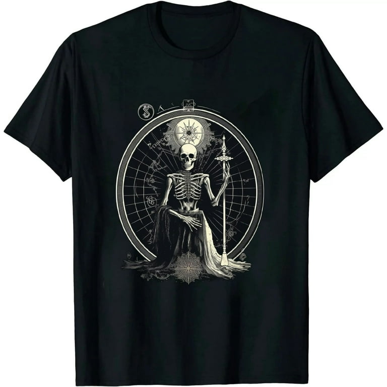 Black Sun Praying Skeleton - Occult Sacred Geometry T-Shirt Black Sun Praying Skeleton - Occult Sacred Geometry T-Shirt