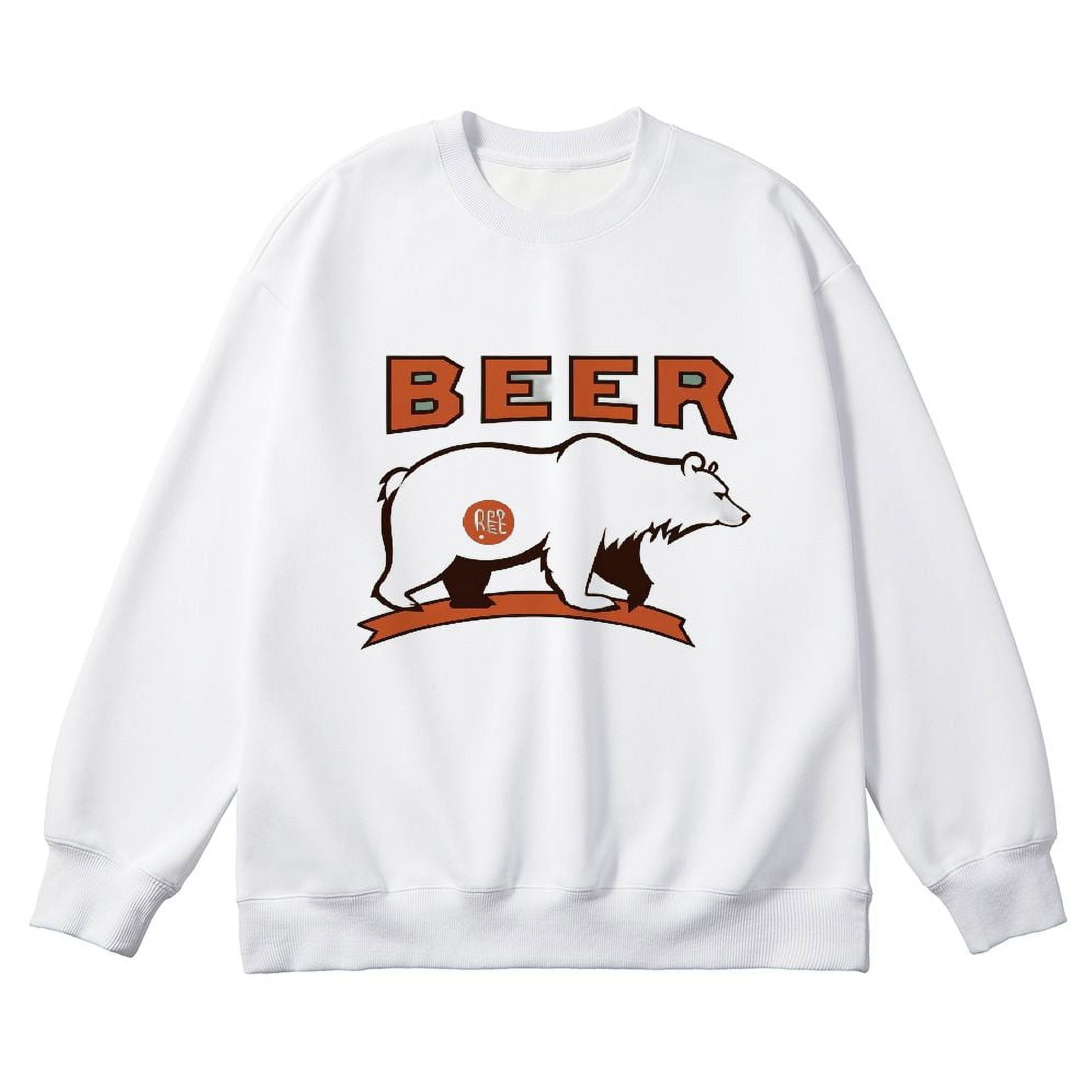 MAXPRESS Bear + Deer Beer Funny Drinking Long Sleeve Novelty TShirt