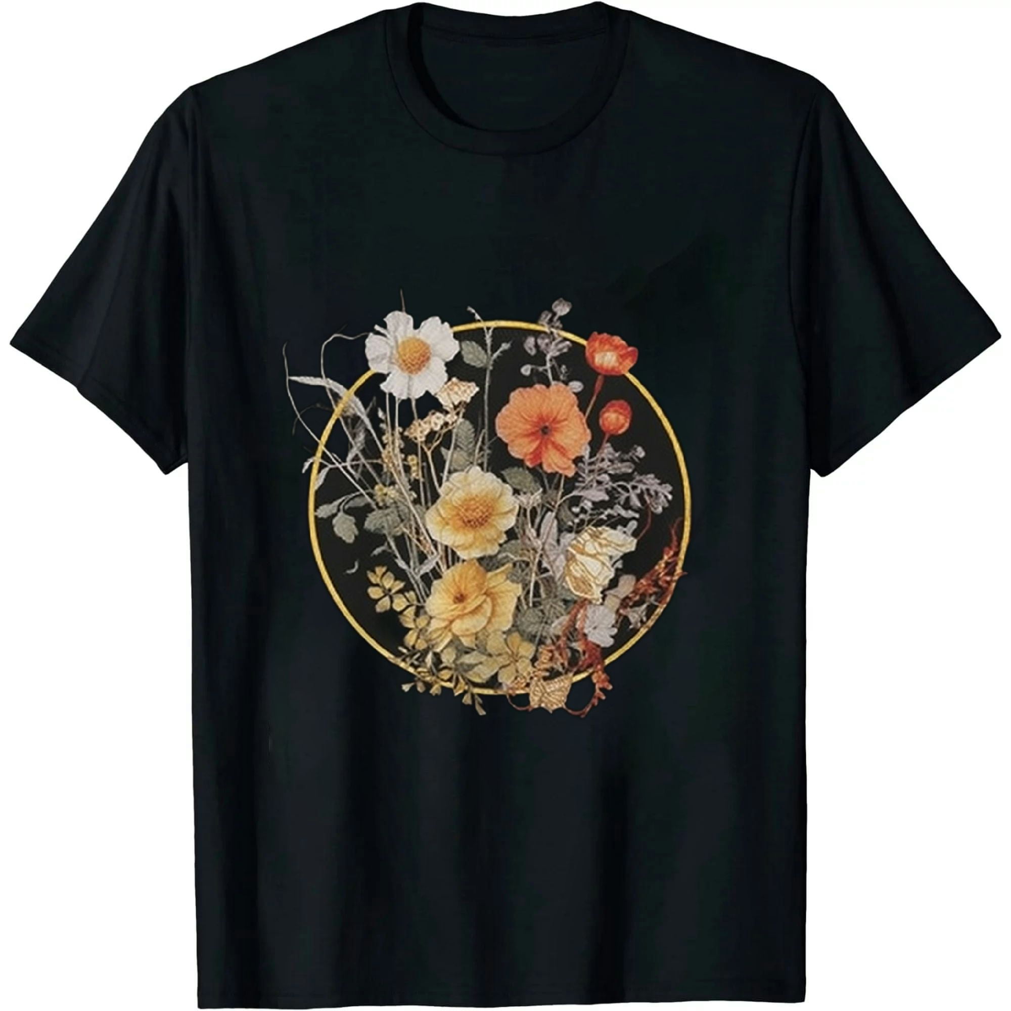 MAXPRESS Flower Shirts for Women Boho Wildflower T-Shirt Floral Graphic ...