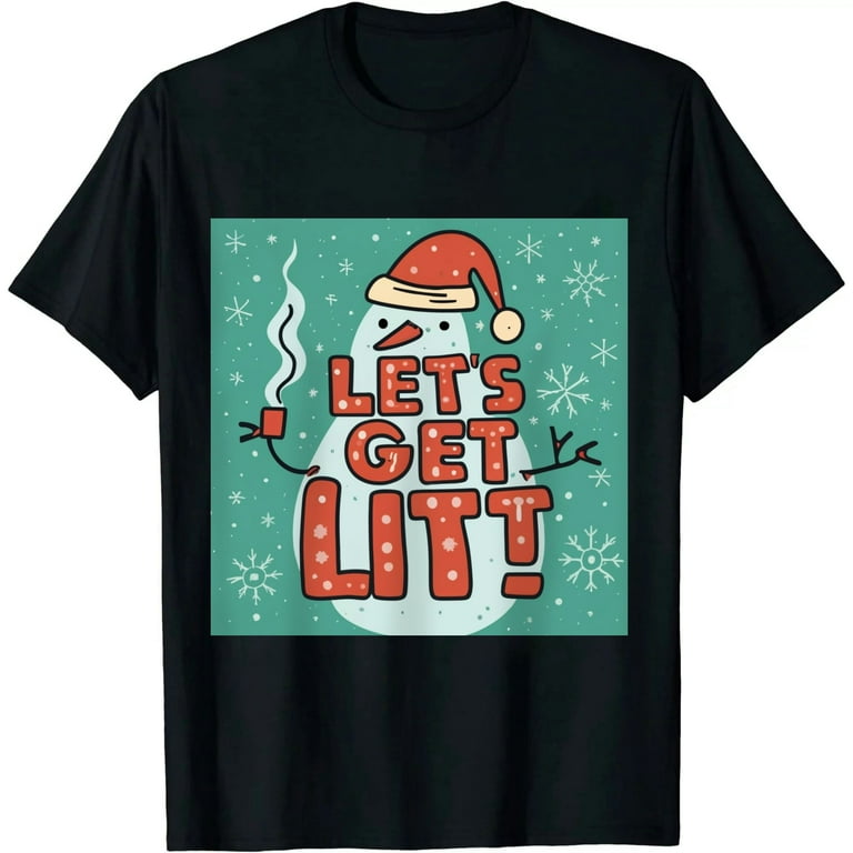 Christmas Funny Pajamas Let's Get Lit Christmas Shirt Christmas Funny Pajamas Let's Get Lit Christmas Shirt