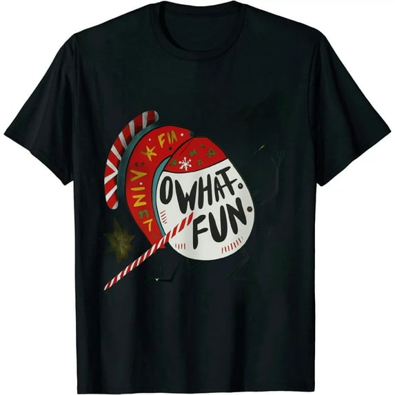 MAXPRESS Oh What Fun Christmas T-Shirt With Wreath And Tree T-Shirt