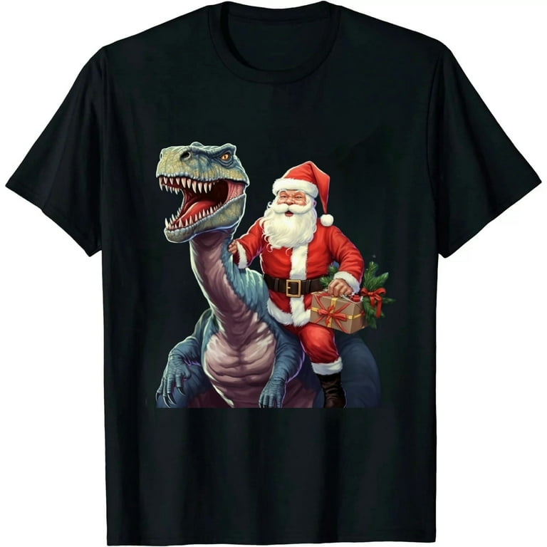 Santa Riding Dinosaur T Rex Christmas Gifts Boys Men Xmas T-Shirt Santa Riding Dinosaur T Rex Christmas Gifts Boys Men Xmas T-Shirt