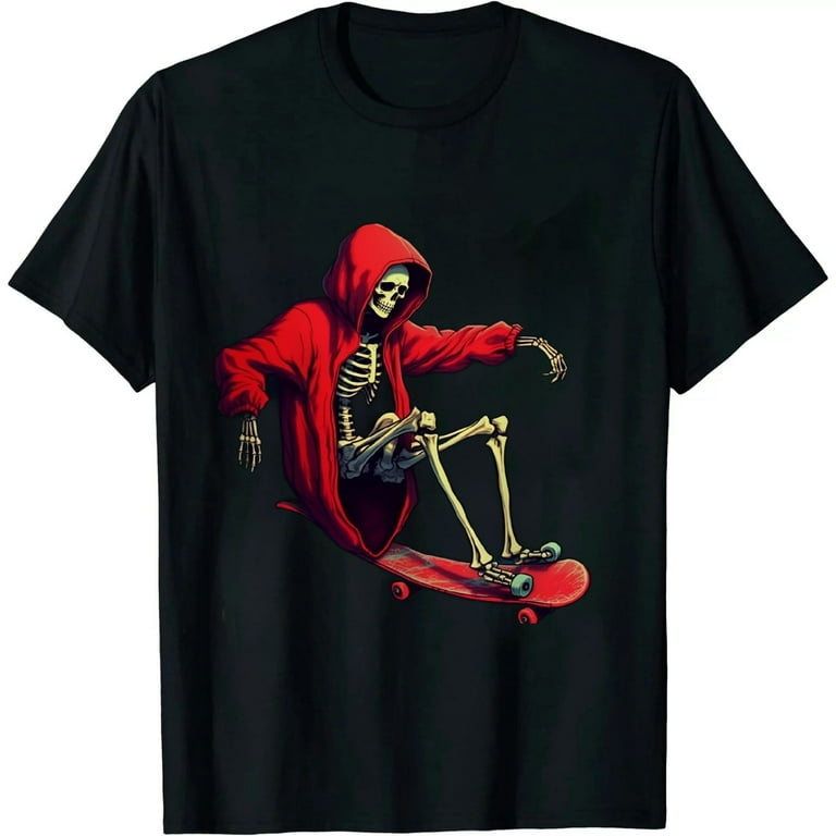 Skateboarding Skeleton Skull T-Shirt For Boys And Men Skateboarding Skeleton Skull T-Shirt For Boys And Men