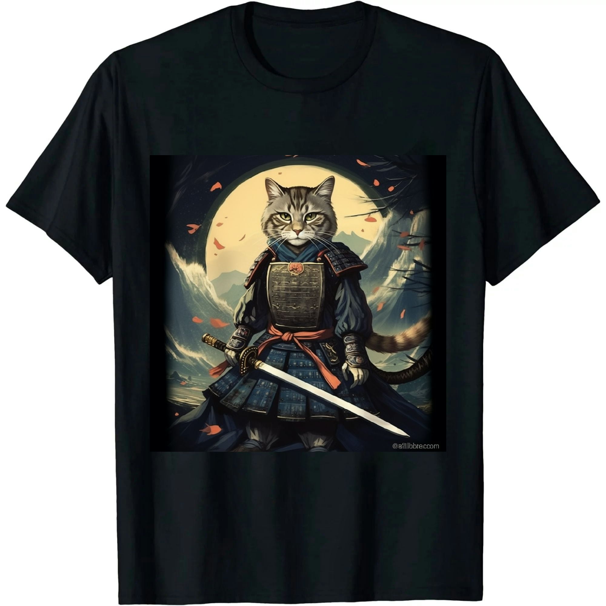 MAXPRESS Vintage samurai cat tee Japanese ninja art aesthetic T-Shirt ...