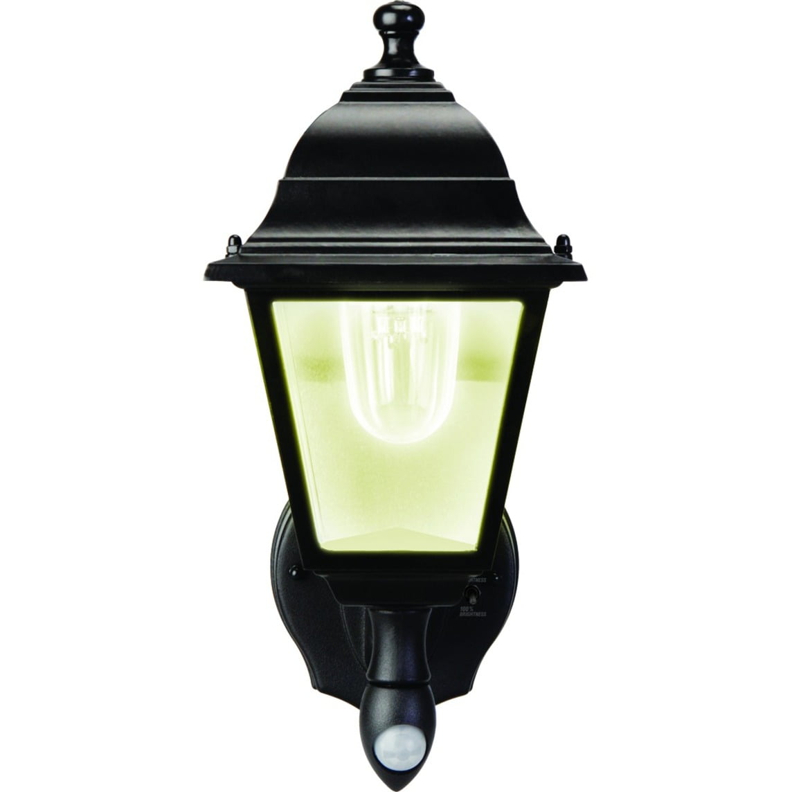 Black Battery-Powered Motion-Sensing Outdoor LED Wall Sconce