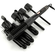 Curling Iron Set, MAXT 5 in 1 Curling Wand Set Interchangeable Triple Barrel Curling Iron and Curling Brush Ceramic Barrel Wand Curling Iron(0.35-1.25)