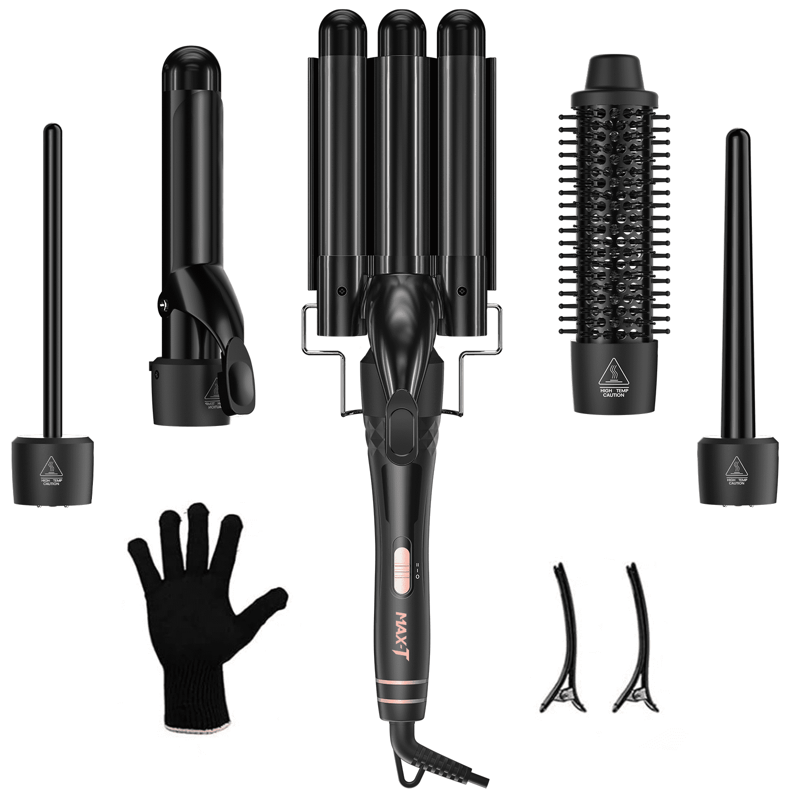 MAXT 5-in-1 Curling Iron Set, Hair Waver, Curling Irons for Hair