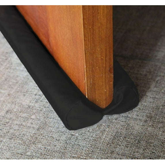 MAXTID Under Door Draft Blocker Black 32-38" Front Air Draft Stopper Reduce Noise Window Breeze Blocker Adjustable Door Sweep